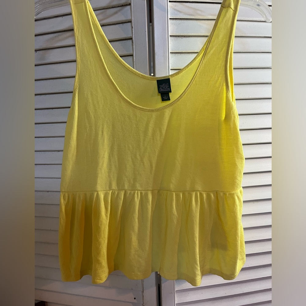 WILD FABLE Yellow Peplum Tank